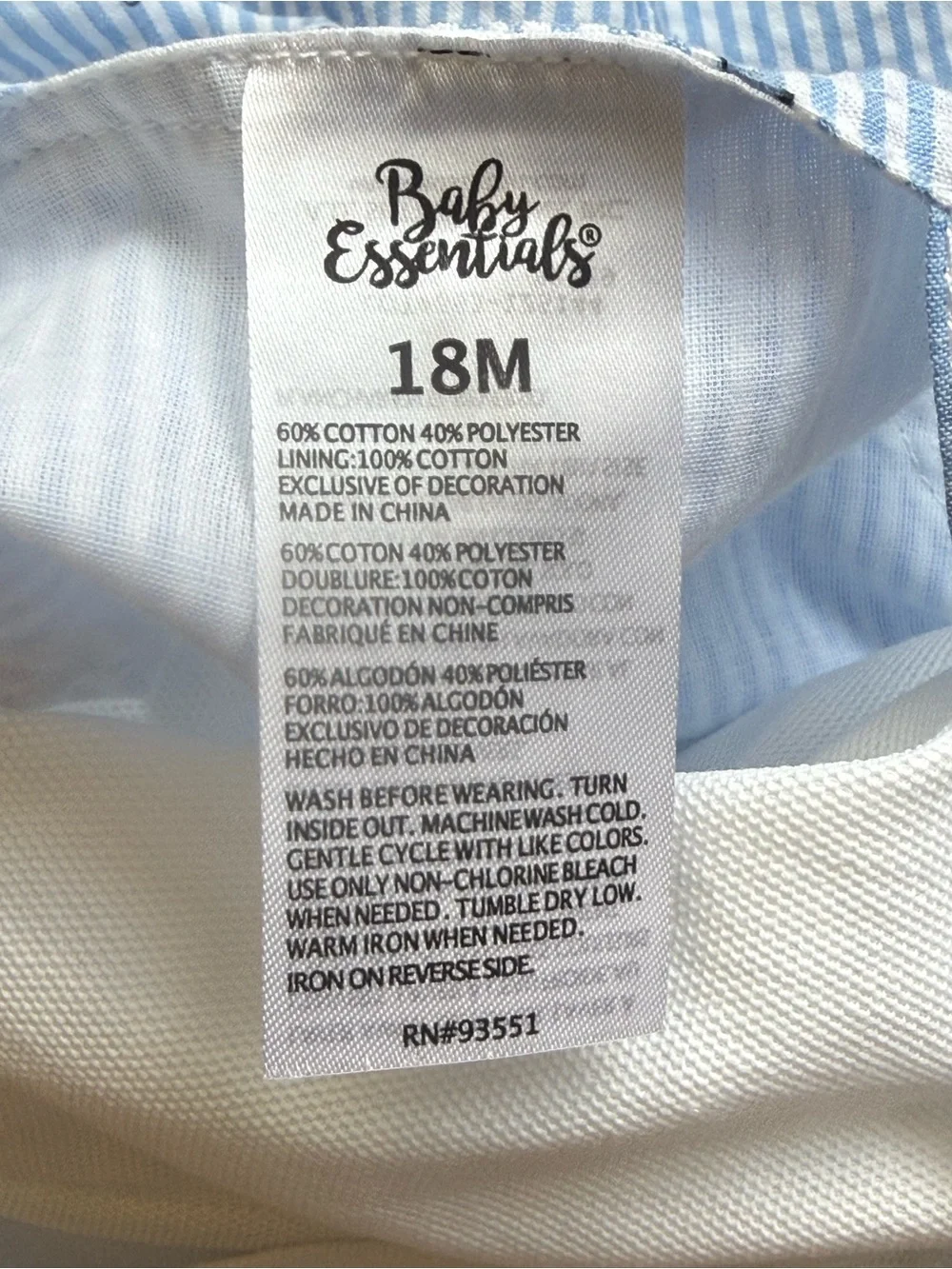 Baby Essentials Easter Bunny Overalls 2 Piece Set Size 18 Months  Seersucker New